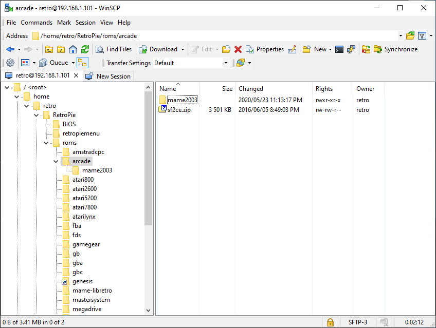 Winscp setup retropie create a db in mysql workbench